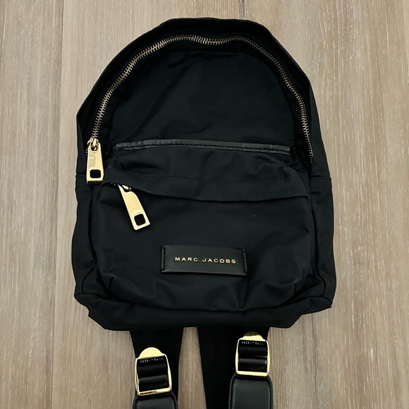 Marc Jacobs Handbags - Marc Jacobs Black Nylon Backpack with Gold Hardware
